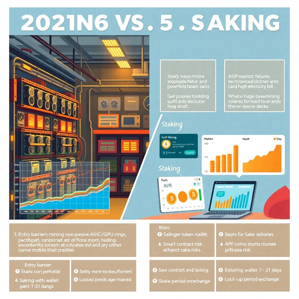 Стейкинг и майнинг криптовалют: доходность, риски и технические требования